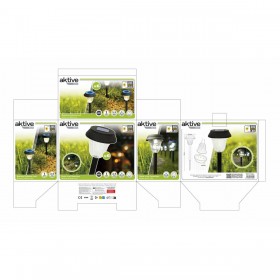 Set di picchetti solari da giardino Aktive 6 Pezzi Acciaio inossidabile Plastica 10 x 38 x 10 cm (4 Unità)