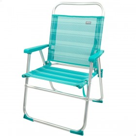 Sedia da Spiaggia Aktive Turchese 48 x 88 x 50 cm Alluminio Pieghevole (4 Unità)