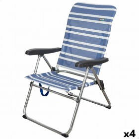 Sedia da Spiaggia Aktive Mykonos Azzurro 47 x 93 x 63 cm (4 Unità)