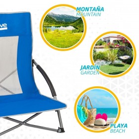 Sedia da Spiaggia Aktive Azzurro 50 x 67 x 51 cm (4 Unità)