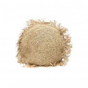 Cuscino Romimex Naturale Fibra naturale Con frange Rotondo 50 x 50 x 12 cm