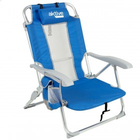 Sedia da Spiaggia Aktive Azzurro Bianco 49 x 78 x 56 cm (2 Unità)