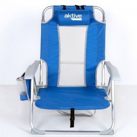 Sedia da Spiaggia Aktive Azzurro Bianco 49 x 78 x 56 cm (2 Unità)