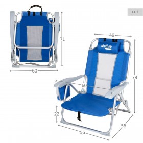 Sedia da Spiaggia Aktive Azzurro Bianco 49 x 78 x 56 cm (2 Unità)
