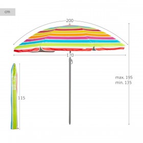 Ombrellone Aktive 200 x 195 x 200 cm (6 Unità)