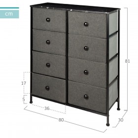 Cassettiera Max Home Grigio Marmo 80 x 81 x 30 cm