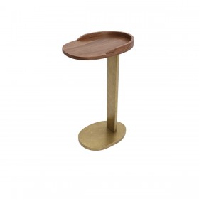 Tavolo aggiuntivo Romimex Naturale Metallo Legno MDF 38 x 41 x 27 cm