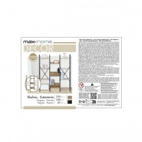Scaffale Max Home Acciaio Melammina Truciolare 125 x 150 x 27 cm
