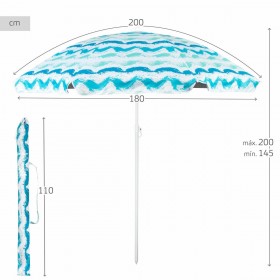 Ombrellone Aktive Argentato 200 x 200 x 200 cm (4 Unità)