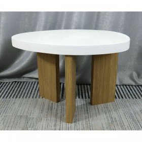 Tavolo aggiuntivo Romimex Bianco Naturale Legno MDF 60 x 40 x 60 cm