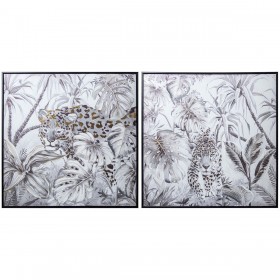 Set di 2 quadri Alexandra House Living Multicolore 80 x 80 x 3 cm