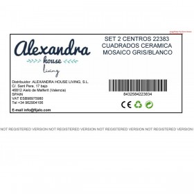 Centrotavola Alexandra House Living Bianco Nero Ceramica Set 2 Pezzi