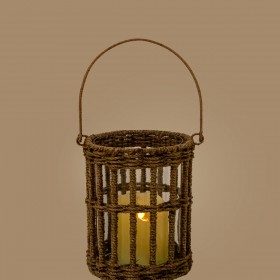 Portacandele Alexandra House Living Marrone Cristallo 10 x 11 x 10 cm
