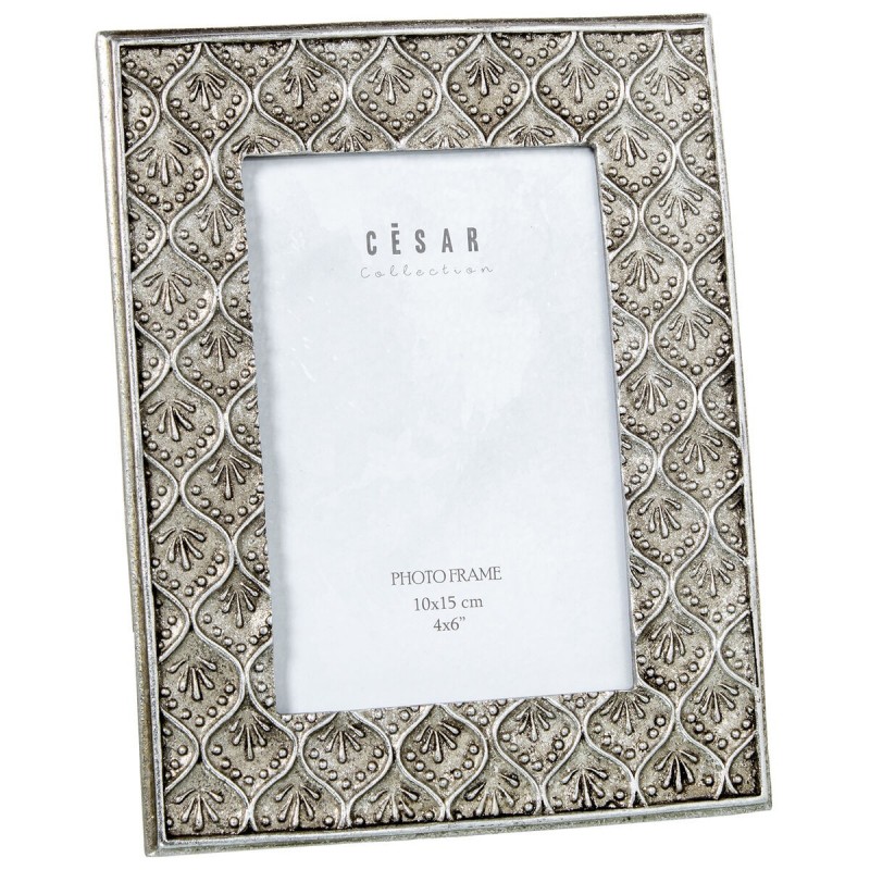 Cornice Portafoto Alexandra House Living Argentato Plastica 16 x 1 x 20 cm
