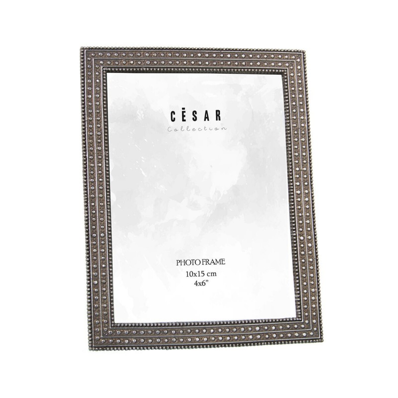 Cornice Portafoto Alexandra House Living Argentato Plastica 13 x 1 x 18 cm