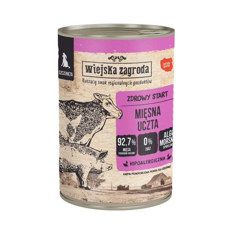 Cibo umido WIEJSKA ZAGRODA Carne di manzo e vitello 400 g
