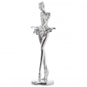 Statua Decorativa Alexandra House Living Argentato Acrilico Plastica Melammina Ballerina 8 x 7 x 26 cm
