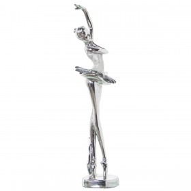 Statua Decorativa Alexandra House Living Argentato Acrilico Plastica Melammina Ballerina 8 x 7 x 30 cm
