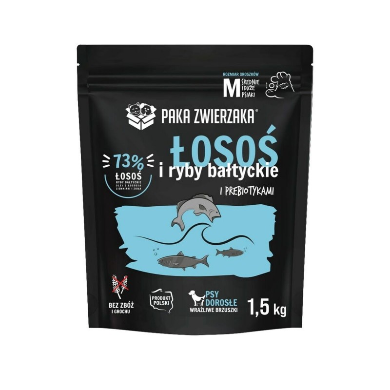 mangime Paka Zwierzaka Salmon with Baltic fish M Salmone 1,5 Kg