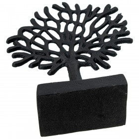Statua Decorativa Alexandra House Living Nero Albero 17 x 17 x 7 cm