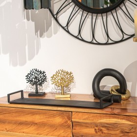 Statua Decorativa Alexandra House Living Nero Albero 17 x 17 x 7 cm
