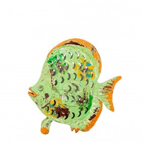 Statua Decorativa Alexandra House Living Metallo Pesce Portacandele
