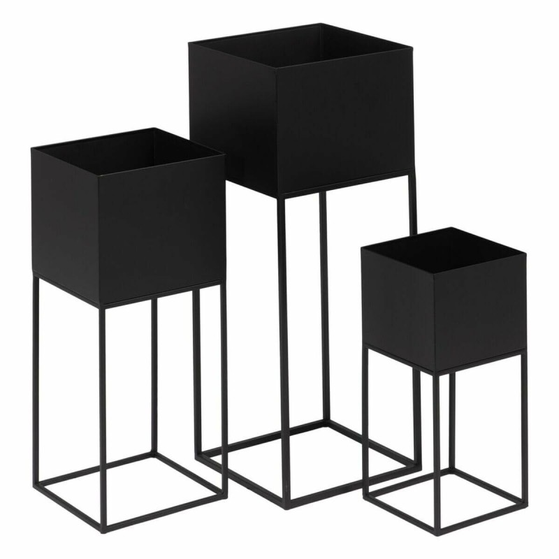 Set di vasi da fiori Multicolore Metallo Quadrato 3 Unità (3 Unità) (3 Pezzi)