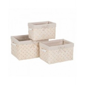 Set di Cestini Multicolore Legno 3 Unità