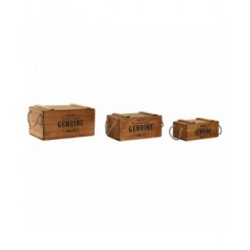 Scatole per conservare Home ESPRIT Multicolore Abete 3 Pezzi