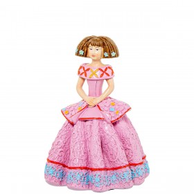 Statua Decorativa Alexandra House Living Menina Rosa Acrilico Plastica Melammina 11 x 11 x 15 cm