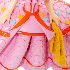 Statua Decorativa Alexandra House Living Menina Rosa Acrilico Plastica Melammina