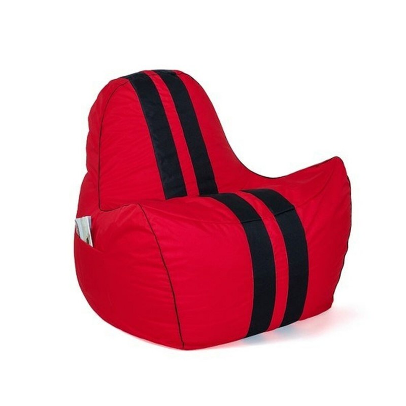 Puff GO GIFT Nero Rosso Oxford tejido antidesgarros 140 x 100 x 100 cm 140 x 100 cm