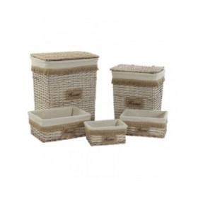Set di Cestini Home ESPRIT Multicolore 5 Pezzi (5 Pezzi)