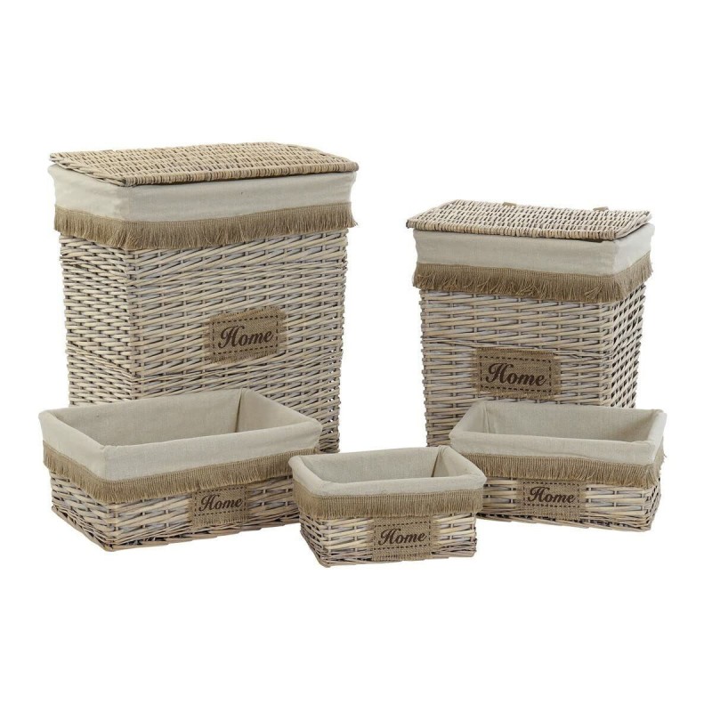 Set di Cestini Home ESPRIT Multicolore 5 Pezzi (5 Pezzi)