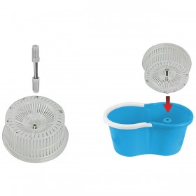 Mop with Bucket Esperanza EHS005 Azzurro Bianco Microfibra