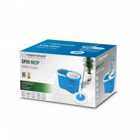Mop with Bucket Esperanza EHS005 Azzurro Bianco Microfibra