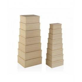 Set di Scatole per Sistemare Impilabili Versa Multicolore Cartone 15 Pezzi