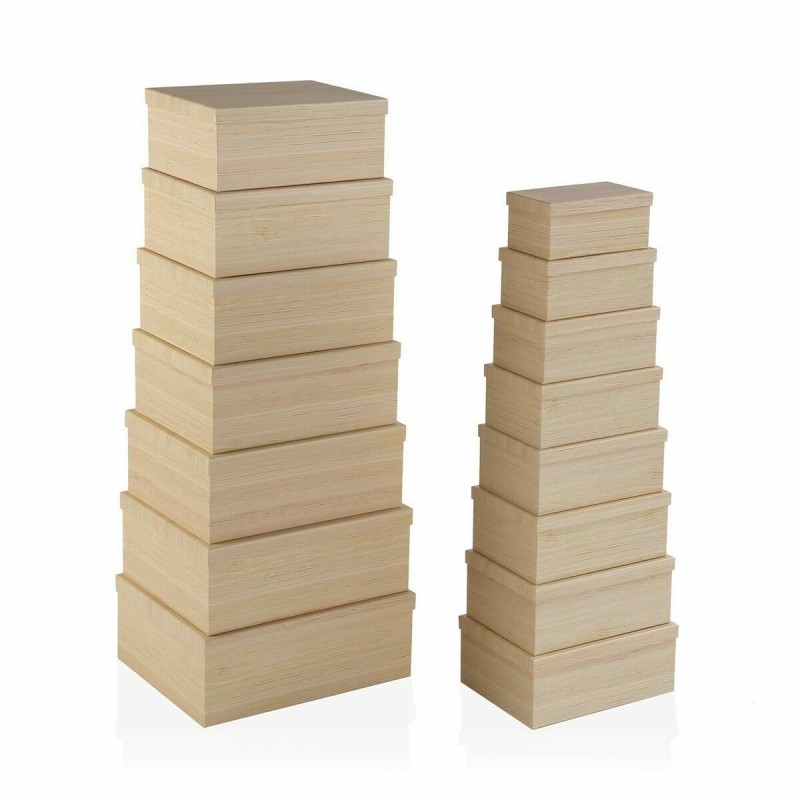 Set di Scatole per Sistemare Impilabili Versa Multicolore Cartone 15 Pezzi