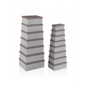 Set di Scatole per Sistemare Impilabili Versa Bianco Rosso