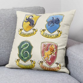 Fodera per cuscino Harry Potter Magical Bianco Multicolore 45 x 45 cm
