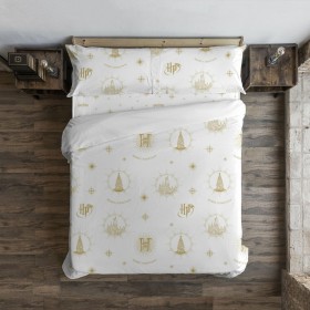 Copripiumino Harry Potter Hogwarts Gold Christmas Multicolore 175 Fili 155 x 220 cm Singolo