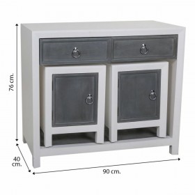 Ingresso Alexandra House Living Bianco Grigio Legno di abete Legno MDF 40 x 76 x 90 cm 3 Pezzi