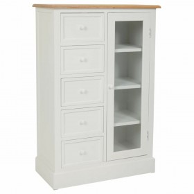 Cassettiera Alexandra House Living Bianco Naturale Legno di paulownia Legno MDF 35 x 110 x 72 cm