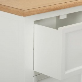 Cassettiera Alexandra House Living Bianco Naturale Legno di paulownia Legno MDF 35 x 110 x 72 cm