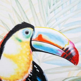Quadro Alexandra House Living Toucan Tela Legno di abete 120 x 3 x 90 cm