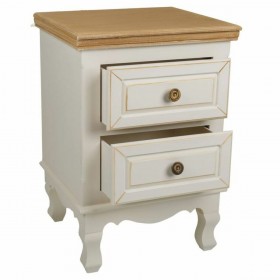 Comodino Alexandra House Living Bianco Naturale 33 x 53 x 37 cm