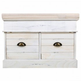 Cassapanca Alexandra House Living Bianco Legno di paulownia Legno MDF 35 x 50 x 70 cm