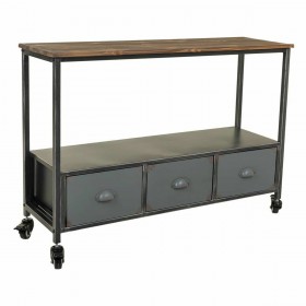 Ingresso Alexandra House Living Marrone Grigio Legno Metallo 32 x 72 x 100 cm