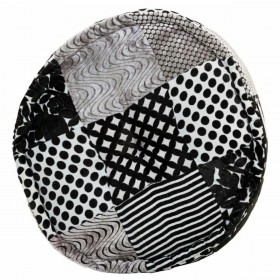 Puff Alexandra House Living Bianco Nero 50 x 40 x 50 cm