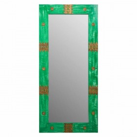 Specchio da parete Alexandra House Living Verde Dorato Vetro Legno di mango 1 x 113 x 52 cm
